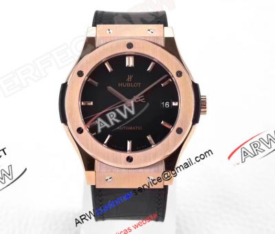 WWF Factory Hublot Classic Fusion Super Clone Rose Gold Black Dial Watch